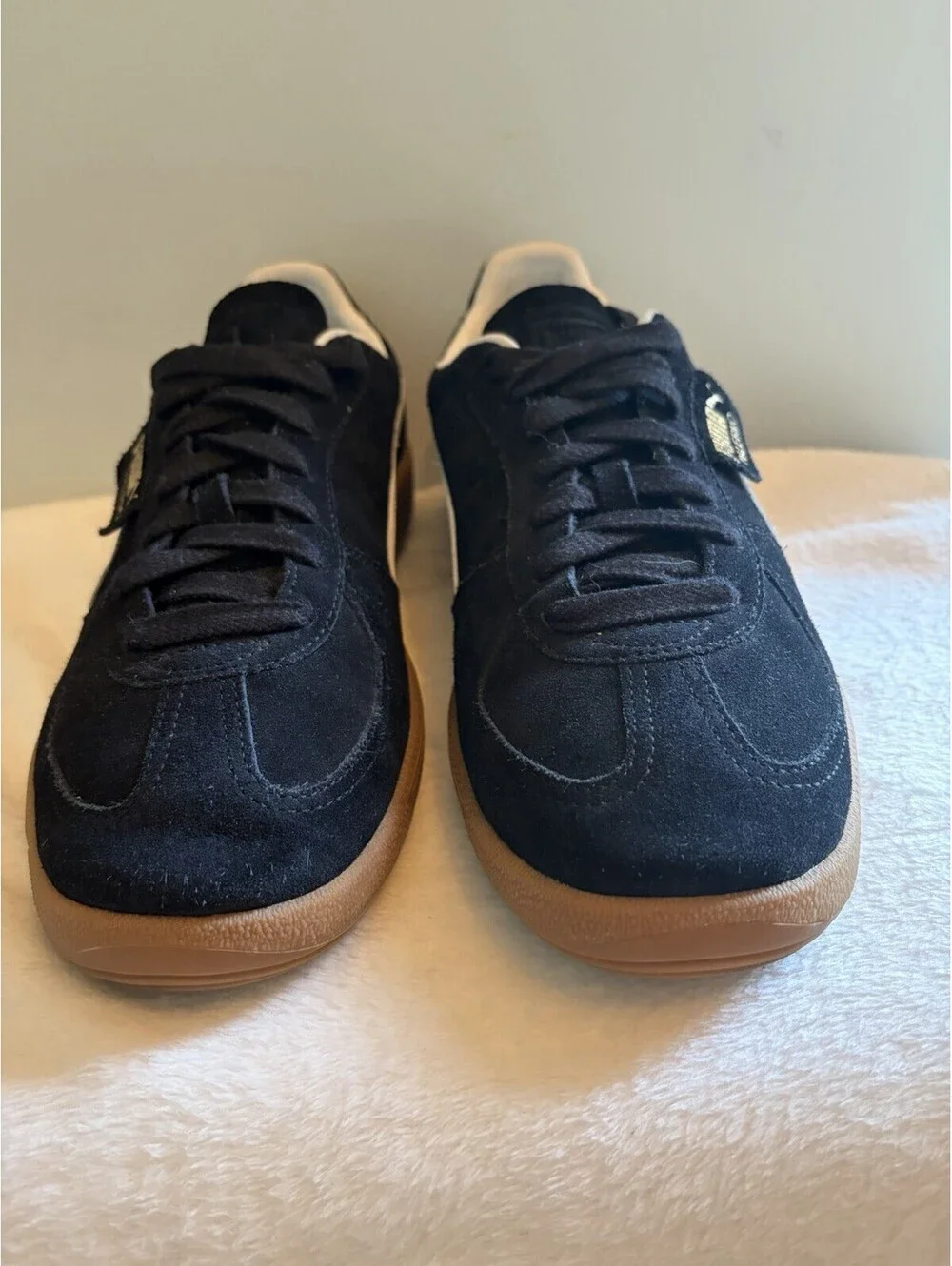 Puma Palermo Black Suede Sneakers Men's NWOT Gum Sole Leather Size 11.5